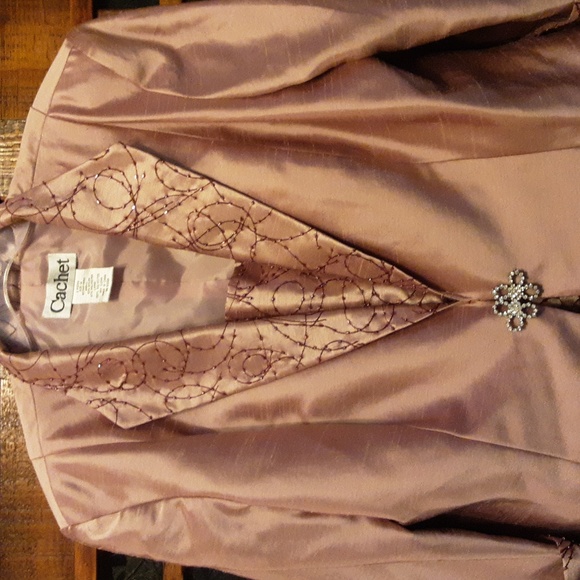 Cachet Violet Lustre Blazer and Dress (TALL) Set - Picture 5 of 11